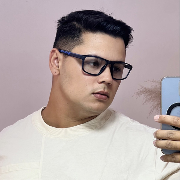 Armação de Óculos 8207 Esportivo Quadrado Azul